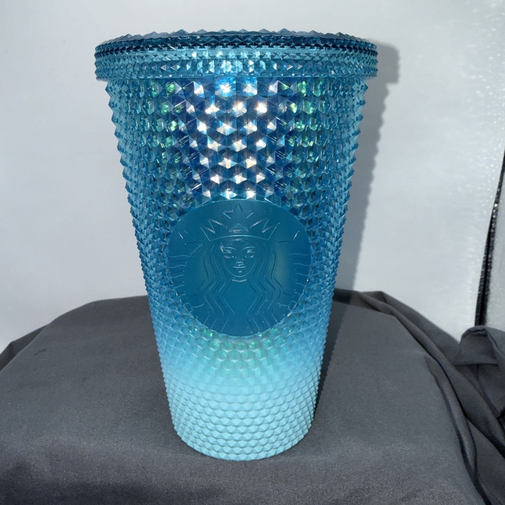 ❤️ Starbucks Studded Blue Gradient Bling Ombre Cold Cup Tumbler Grande 16oz